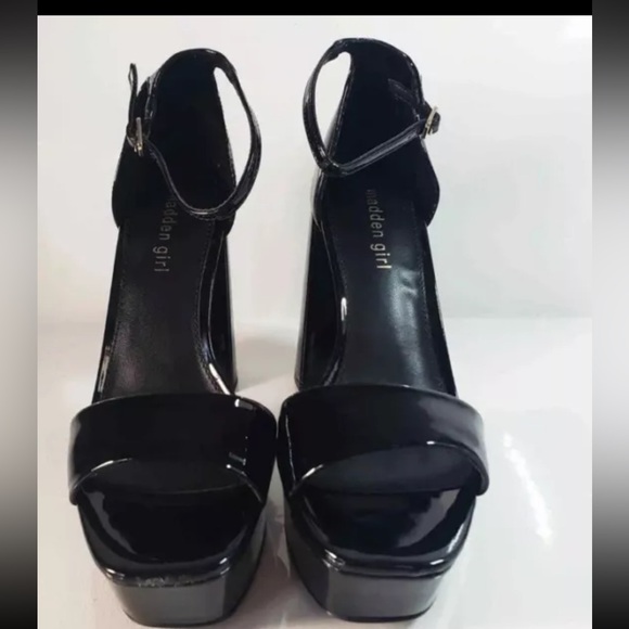 Madden Girl Omega Platform Heels Womens Size 7.5 Black Buckle Closure Party Pump - Picture 1 of 10